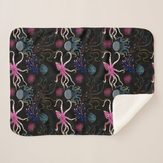 Aquaticaan | ocean underwater life 28 sherpa deken (Voorkant (horizontaal))