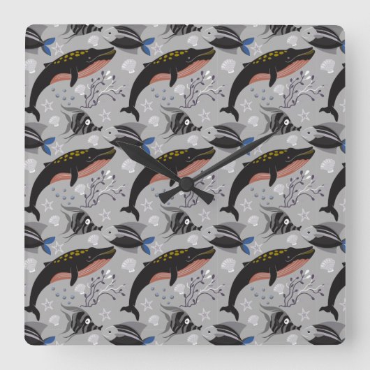 Aquaticaan Onderwaterlife 23 Vierkante Klok (Voorkant)