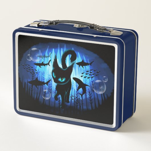 Aquaticat - Surreal Cat in Deep Ocean Fantasy (Achterkant)