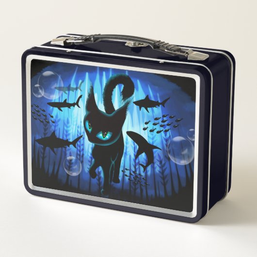 Aquaticat - Surreal Cat in Deep Ocean Fantasy (Achterkant)