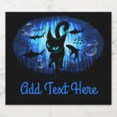 Aquaticat - Surreal Cat in Deep Ocean Fantasy Bier Etiket (Enkel label)