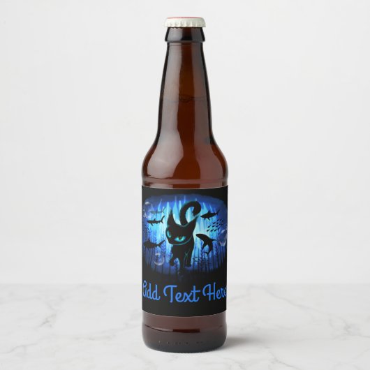 Aquaticat - Surreal Cat in Deep Ocean Fantasy Bier Etiket (Voorkant)