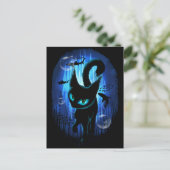 Aquaticat - Surreal Cat in Deep Ocean Fantasy Briefkaart (Staand voorkant)