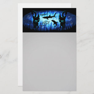 Aquaticat - Surreal Cat in Deep Ocean Fantasy Briefpapier