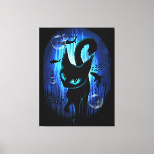 Aquaticat - Surreal Cat in Deep Ocean Fantasy Canvas Afdruk