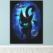 Aquaticat - Surreal Cat in Deep Ocean Fantasy Canvas Afdruk (Insitu (Houten vloer))