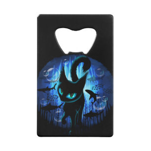 Aquaticat - Surreal Cat in Deep Ocean Fantasy Creditkaart Flessenopener