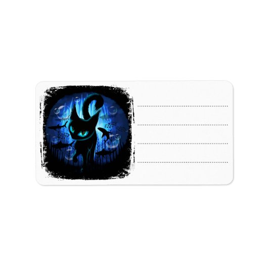 Aquaticat - Surreal Cat in Deep Ocean Fantasy Etiket (Voorkant)