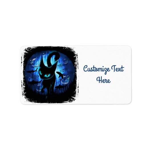 Aquaticat - Surreal Cat in Deep Ocean Fantasy Etiket (Voorkant)