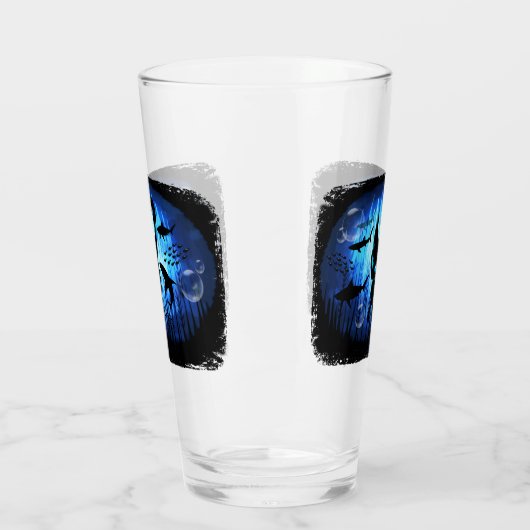 Aquaticat - Surreal Cat in Deep Ocean Fantasy Glas (Links)