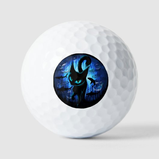 Aquaticat - Surreal Cat in Deep Ocean Fantasy Golfballen (Voorkant)
