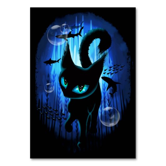 Aquaticat - Surreal Cat in Deep Ocean Fantasy Kaart (Voorkant)