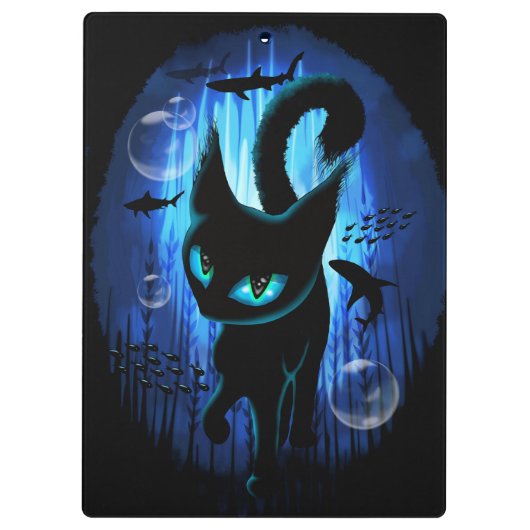 Aquaticat - Surreal Cat in Deep Ocean Fantasy Klembord (Achterkant)