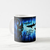 Aquaticat - Surreal Cat in Deep Ocean Fantasy Koffiemok (Voorkant links)