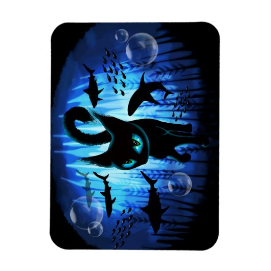 Aquaticat - Surreal Cat in Deep Ocean Fantasy Magneet (Verticaal)