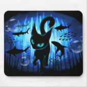 Aquaticat - Surreal Cat in Deep Ocean Fantasy Muismat (Voorkant)