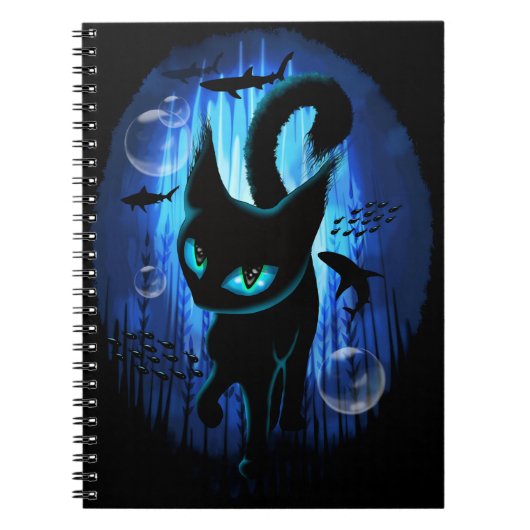 Aquaticat - Surreal Cat in Deep Ocean Fantasy Notitieboek (Voorkant)