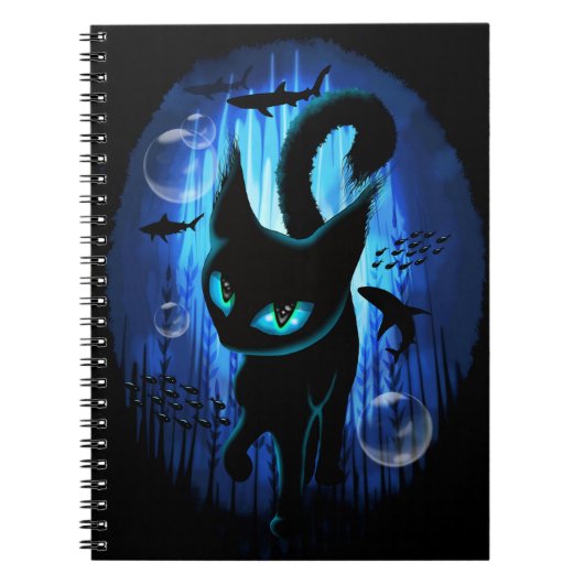 Aquaticat - Surreal Cat in Deep Ocean Fantasy Notitieboek (Voorkant)