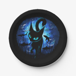 Aquaticat - Surreal Cat in Deep Ocean Fantasy Papieren Bordje