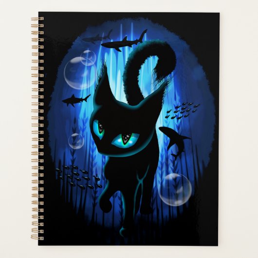 Aquaticat - Surreal Cat in Deep Ocean Fantasy Planner (Voorkant)