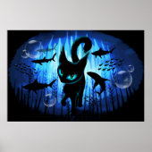 Aquaticat - Surreal Cat in Deep Ocean Fantasy Poster (Voorkant)