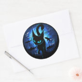 Aquaticat - Surreal Cat in Deep Ocean Fantasy Ronde Sticker (Envelop)