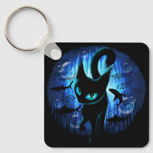 Aquaticat - Surreal Cat in Deep Ocean Fantasy Sleutelhanger
