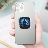 Aquaticat - Surreal Cat in Deep Ocean Fantasy Sticker (Telefoon)