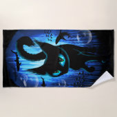 Aquaticat - Surreal Cat in Deep Ocean Fantasy Strandlaken (Voorkant)
