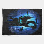 Aquaticat - Surreal Cat in Deep Ocean Fantasy Theedoek (Horizontaal)