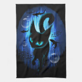 Aquaticat - Surreal Cat in Deep Ocean Fantasy Theedoek (Verticaal)