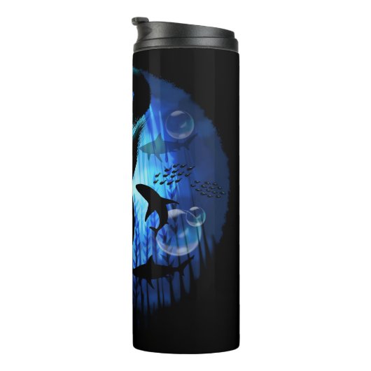 Aquaticat - Surreal Cat in Deep Ocean Fantasy Thermosbeker (Geroteerd rechts)