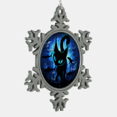 Aquaticat - Surreal Cat in Deep Ocean Fantasy Tin Sneeuwvlok Ornament (Links)