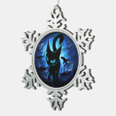 Aquaticat - Surreal Cat in Deep Ocean Fantasy Tin Sneeuwvlok Ornament (Rechts)