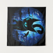 Aquaticat - Surreal Cat in Deep Ocean Fantasy Wandkleed (Voorkant (horizontaal))
