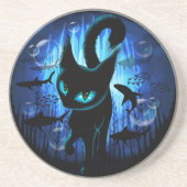 Aquaticat - Surreal Cat in Deep Ocean Fantasy Zandsteen Onderzetter (Voorkant)