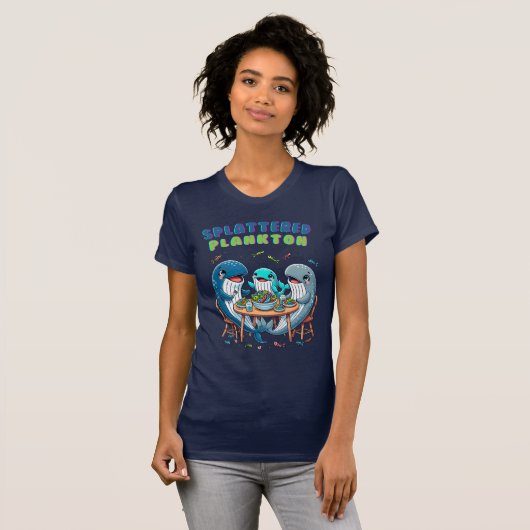 Aquatisch amusement, grappig verstrooid plankton t-shirt (Voorkant volledig)
