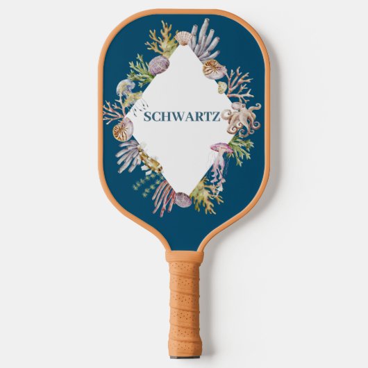 Aquatisch kustleven art. pickleball paddle (Voorkant)