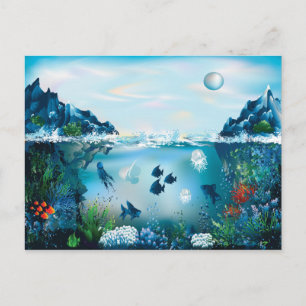 Aquatisch landschap briefkaart