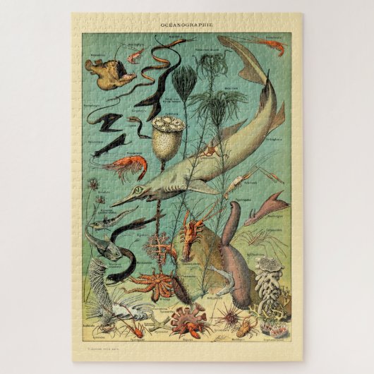  aquatisch leven door Adolphe Millot Legpuzzel (Verticaal)