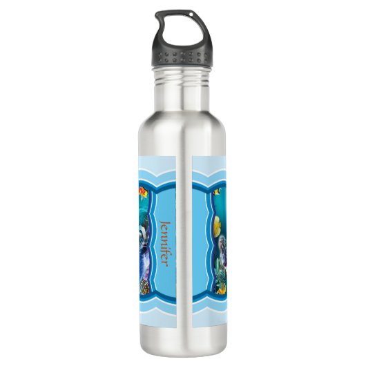 Aquatisch leven is eenvoudig waterfles (Achterkant)