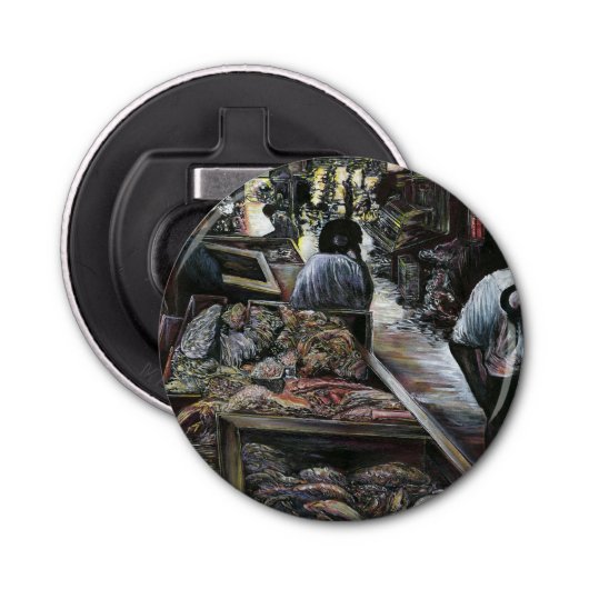 Aquatisch, maar gekust met woestijnwind, Jeruzalem Button Flesopener (Voorkant)