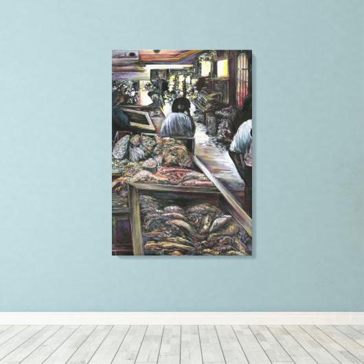 Aquatisch maar gekust met woestijnwind Jeruzalem Canvas Afdruk (Insitu (Houten vloer))