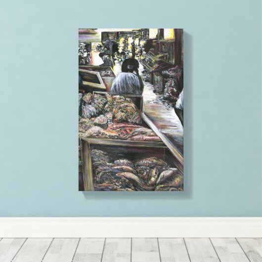 Aquatisch, maar gekust met woestijnwind, Jeruzalem Canvas Afdruk (Insitu (Houten vloer))