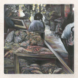 Aquatisch, maar gekust met woestijnwind, Jeruzalem Glazen Onderzetter