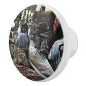 Aquatisch, maar gekust met woestijnwind, Jeruzalem Keramische Knop (Rechts)