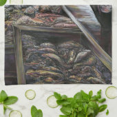 Aquatisch, maar gekust met woestijnwind, Jeruzalem Theedoek (Gevouwen)