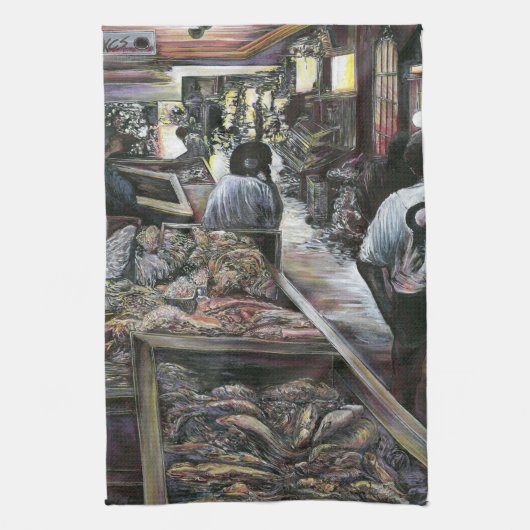 Aquatisch, maar gekust met woestijnwind, Jeruzalem Theedoek (Verticaal)