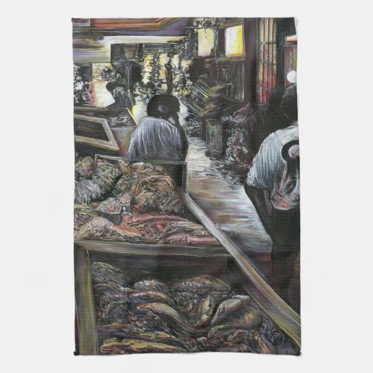 Aquatisch, maar gekust met woestijnwind, Jeruzalem Theedoek (Verticaal)