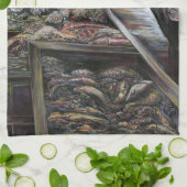 Aquatisch, maar gekust met woestijnwind, Jeruzalem Theedoek (Gevouwen)